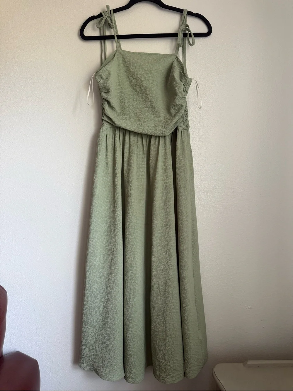 SHEIN Sage Green Tie-Strap Maxi Dress for Girls